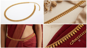 Antique Gold-Plated Mango Motif Kamarbandh / Traditional Temple Hip Chain
