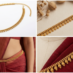 Antique Gold-Plated Mango Motif Kamarbandh / Traditional Temple Hip Chain